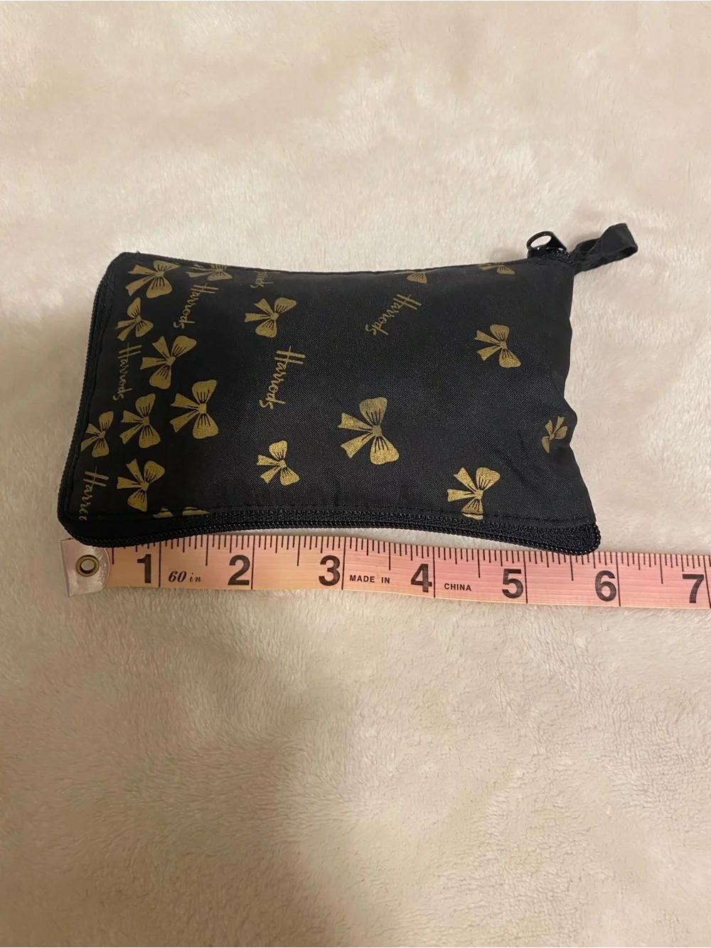 Harrods London Gold Bow Pocket Shopping Bag - Discontinued pattern